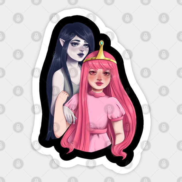 Marceline and Bubblegum princess Sticker by Adelaidelia